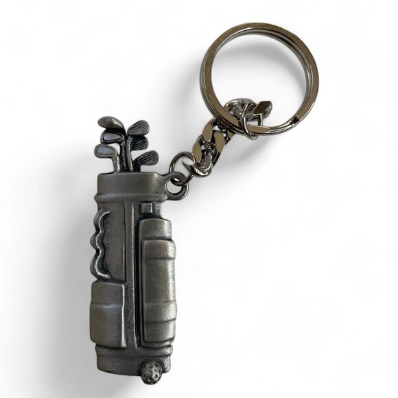 Avon Golf Bag Key Chain 2.5" Golf Silver Golf Clubs NIB - Picture 1 of 4